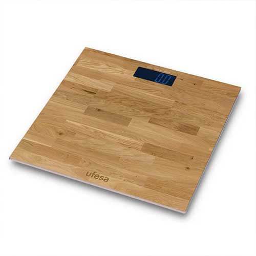 Bascula de Baño 30x30cm Ufesa Geneva hasta 180kg Bambú