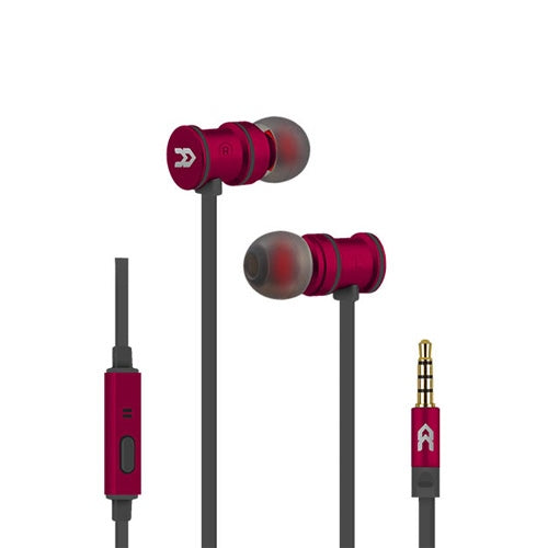 Auriculares con micrófono botón Avenzo AV636RJ imantado rojo