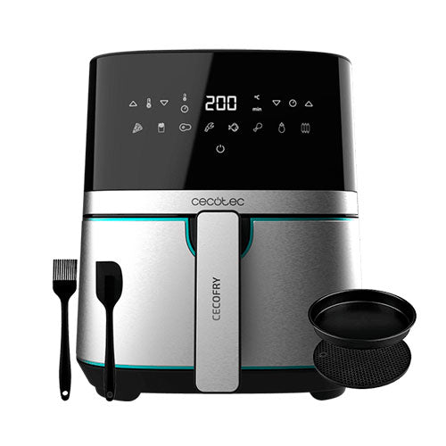 Freidora de Aire 5,5L 1700W Cecotec 03317 Cecofry Full Inox Pro 5500 con Accesorios Negro