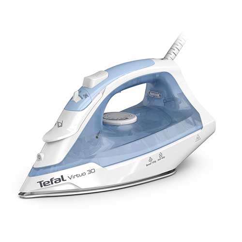 Plancha Vapor 27 g/min Tefal FV2C41E0 Virtuo 30 Blanco Azul