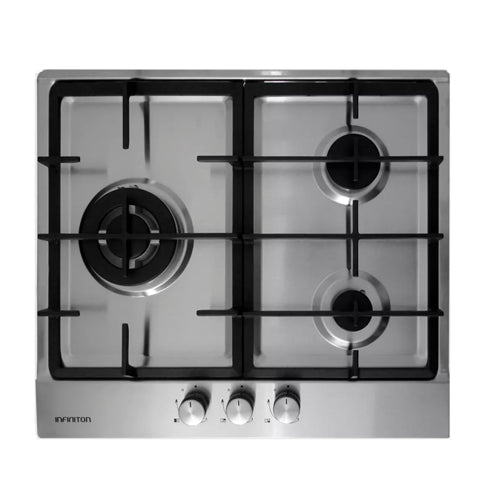 Encimera de gas 3 fuegos 60cm Infiniton GAS320WB