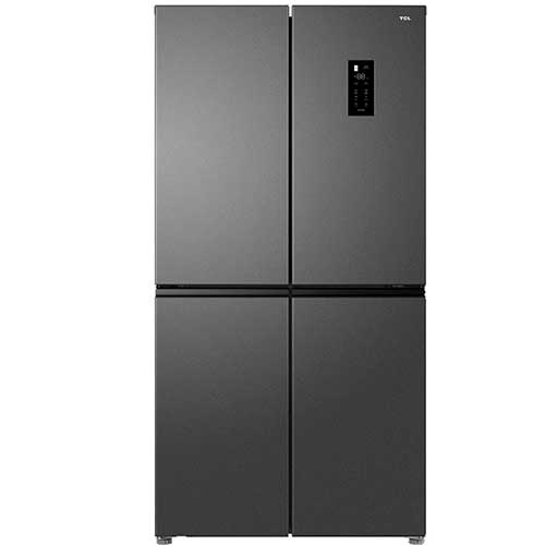 Frigorífico Side By Side 186x83,3 4 Puertas No Frost TCL RP470CSE1 Clase E Dark Inox