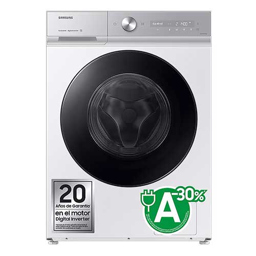 Lavadora 9KG 1400RPM Samsung WW90DB8U95GHU3 Wifi Vapor Autodose Blanca Clase A -30%