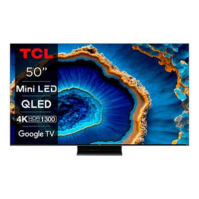 Televisor QLED 50" 4K TCL 50C805 Google TV Negro Clase G
