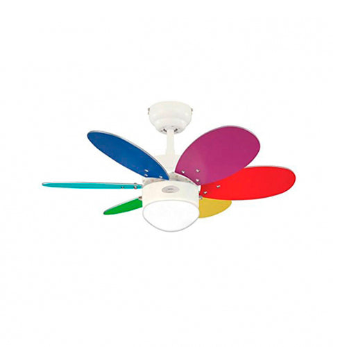 Ventilador techo 76cm dos set de aspas multicolor y blanco/arce Turbo Westinghouse