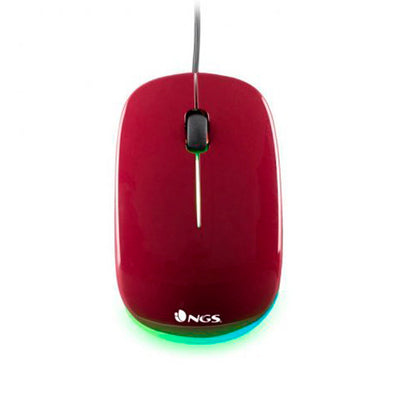 Ratón NGS Addict Maroon óptico 1000DPI USB led