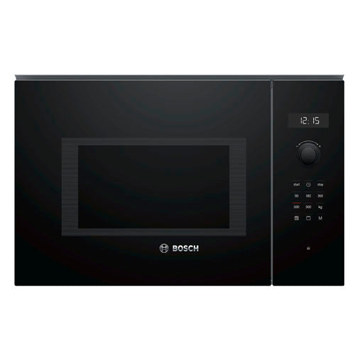 Microondas 25L 900W Bosch BEL554MB0 cristal negro apertura izquierda integral