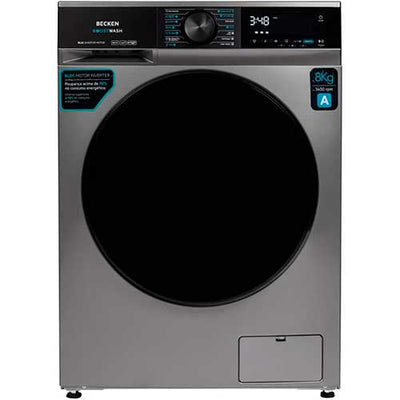 Lavadora 8kg 1400rpm BECKEN BWM8812IX Vapor Inox Clase A