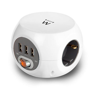Regleta Cubo 3xUSB Ewent EW3939 Blanco
