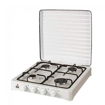 Hornillo de Gas Portátil 4 Fuegos FM HG400 Blanco Butano