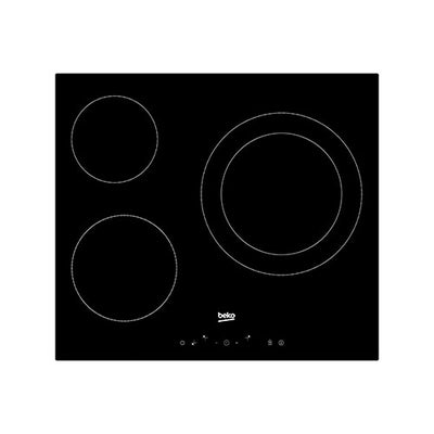 Vitrocerámica 3 Zonas 60cm Beko HIC63402T Negro