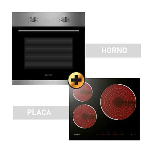 Lote Horno+Vitro Infiniton HVBL70H23 Inox