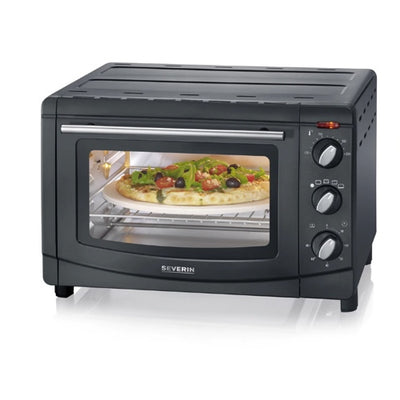 Mini horno 20L 1500w Severin TO2068 negro con plato para pizza