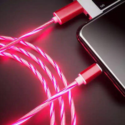 Cable carga y datos USB Iphone Wirboo Luz Roja