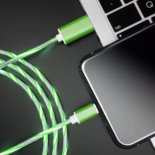 Cable carga y datos USB Iphone Wirboo Luz Verde